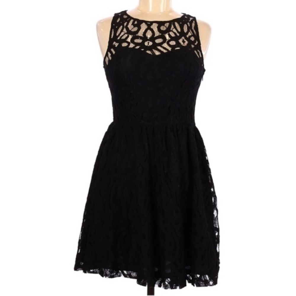 LC Lauren Conrad Black Lace Dress